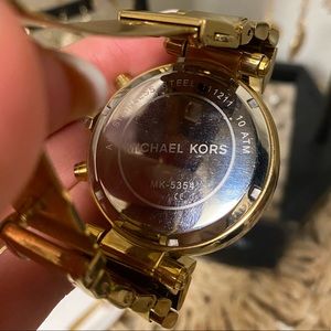 Michael Kors Gold Cubic Zirconia Watch 
